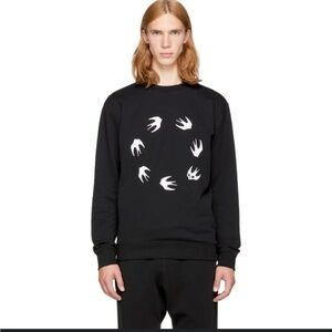 McQ Alexander McQueen Black Circle Swallow Sweatshirt Mens XS